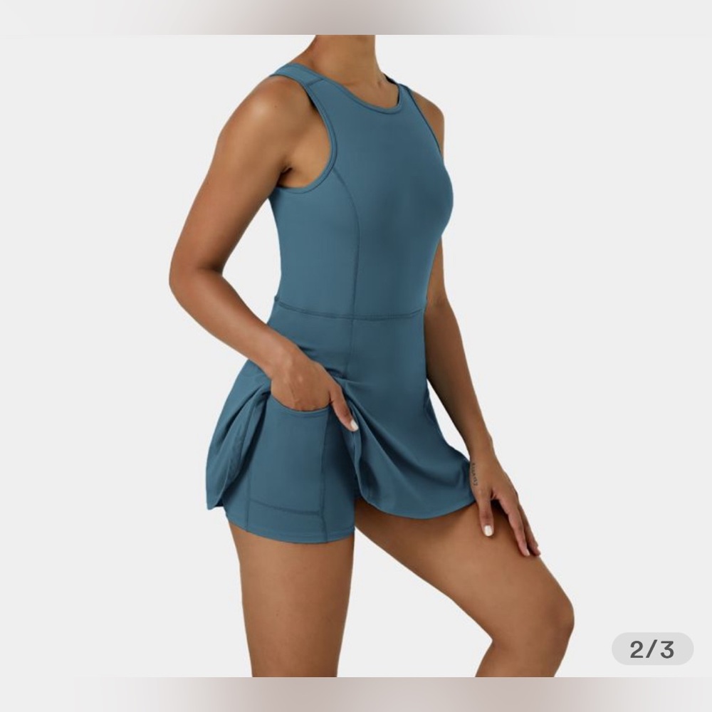 Halara Bloom, 2-in-1 Side Pocket Golf Tennis Dress Oxford blue